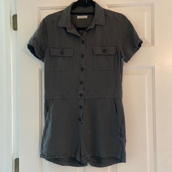 Outerknown Pants - Outerknown Slate Short-Sleeve Utility Romper